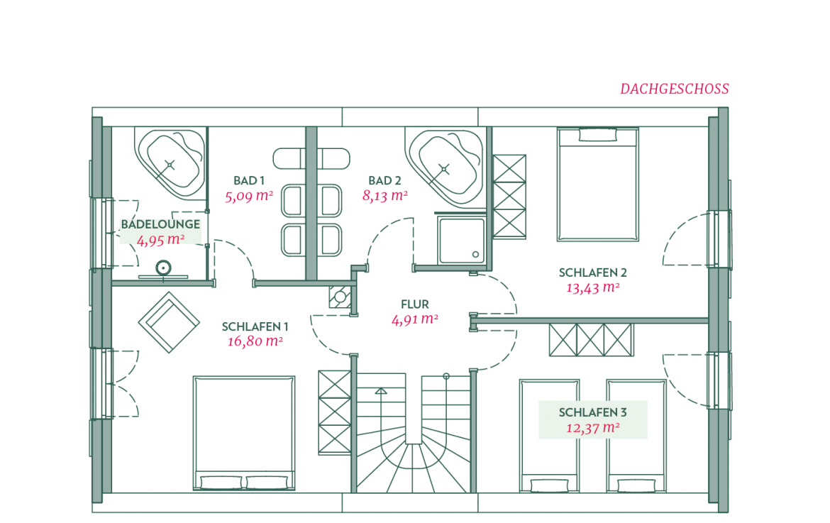 Grundriss Reetdachvilla Rügen Ferienwohnung